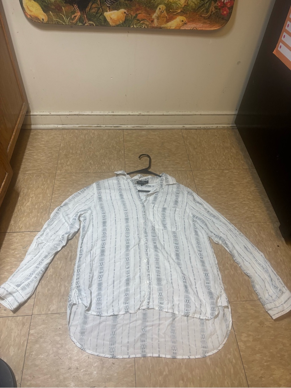 Velvet Heart White and Gray Striped Men's Button-Down Shirt